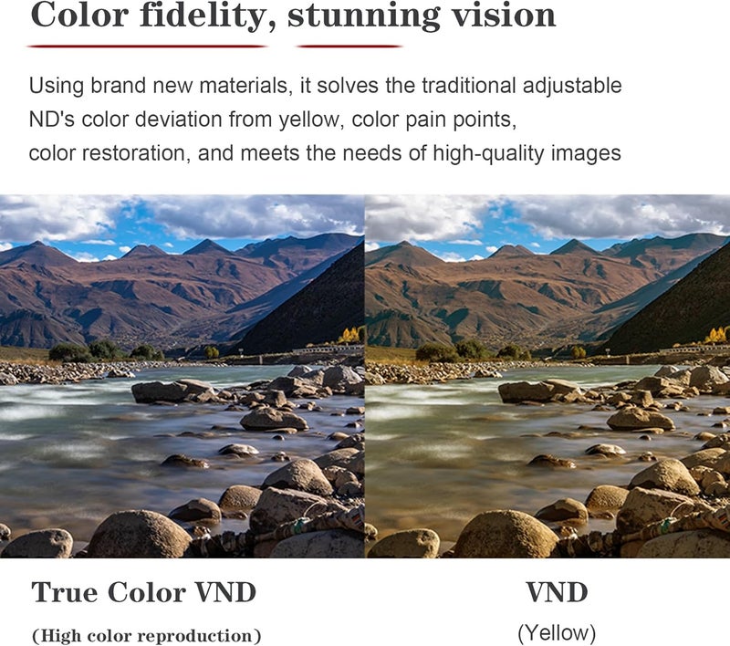 7artisans 67/72/77/82mm True Color VND (2-5 Stops) Variable Neutral Density Filter,Adjustable ND Filter Water Repellent and Scratch Resistant for Camera Lens (72mm) - Image 3